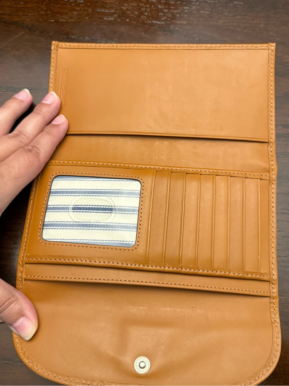 Dooney & Bourke Tan Beacon & Woven Leather Continental Wallet - Picture 7 of 9